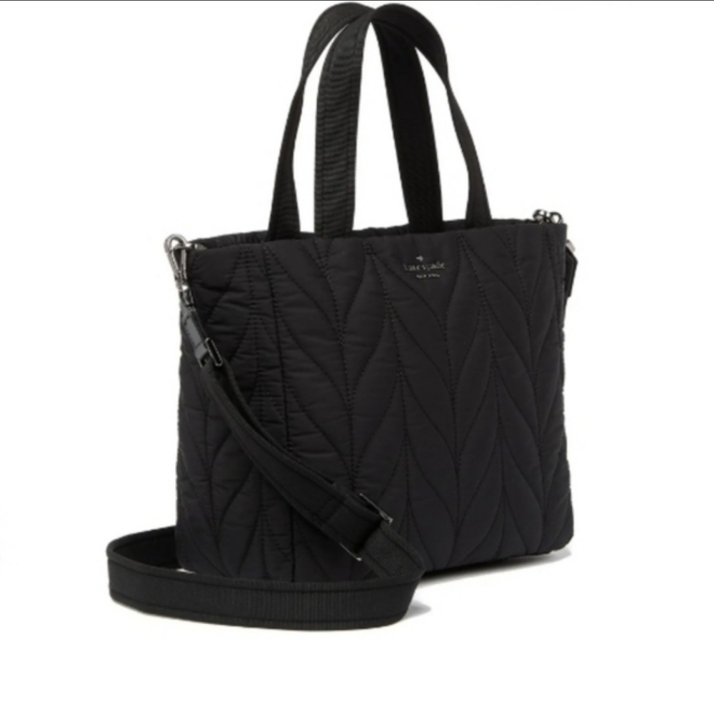 KATE SPADE NEW YORK Ellie Small Quilted Black Nylon Tote Bag - Picture 5 of 13